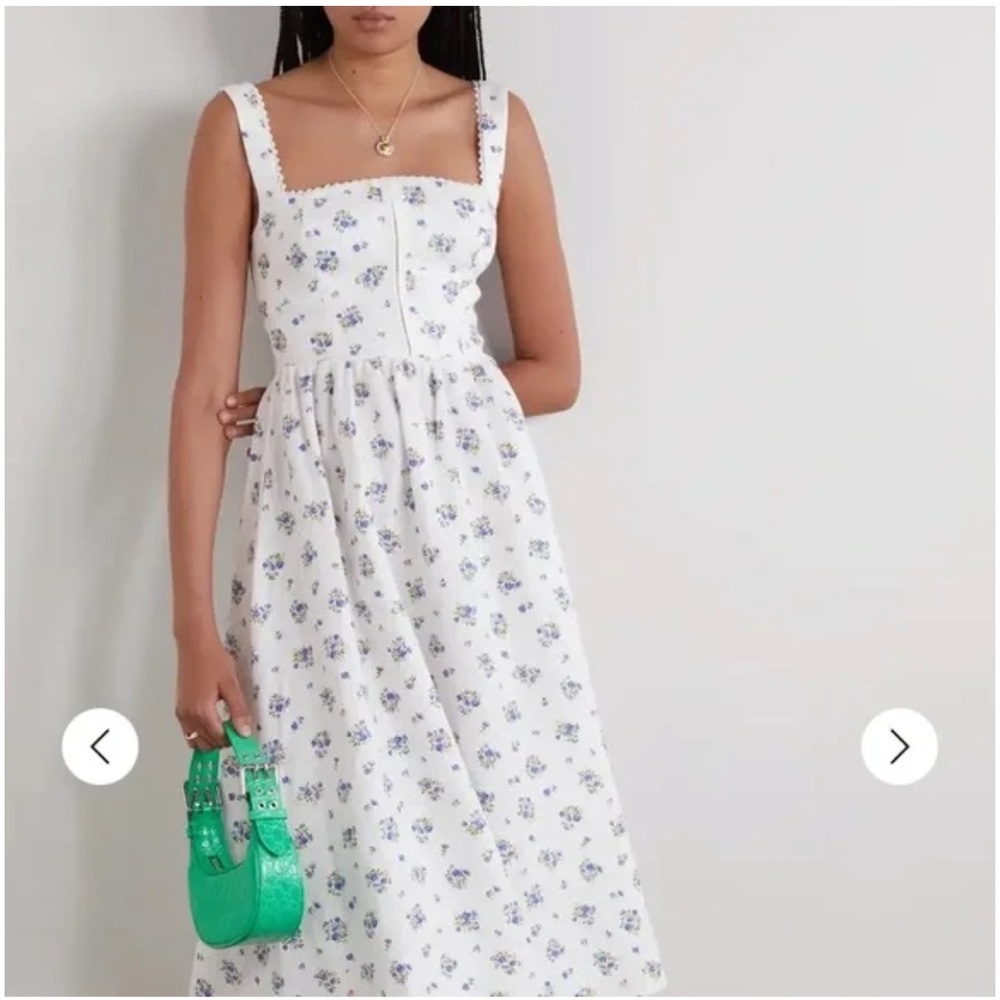 Reformation Tagliatelle Floral-print Linen Midi Dress - Picture 3 of 10